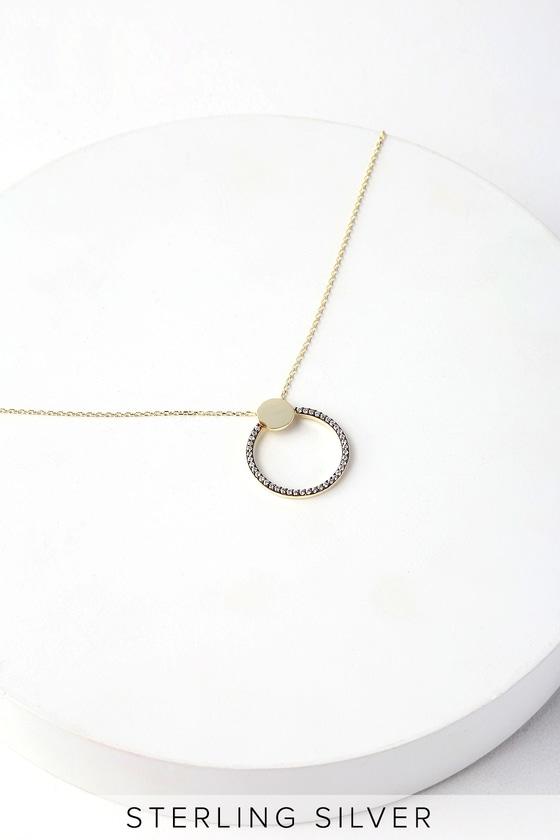 Ring Of Light Gold Rhinestone Circle Necklace | Lulus
