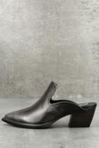 Sbicca | Mulah Pewter Leather Pointed Toe Mules | Size 7 | Black | Lulus
