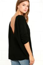 Lulus | Just For You Black Backless Sweater | Size Small