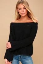 Dialogue Black Off-the-shoulder Cropped Sweater | Lulus