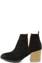 Qupid Come Out On Top Black Suede Ankle Booties