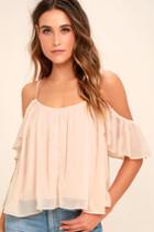 Got Me Moving Blush Pink Off-the-shoulder Top | Lulus
