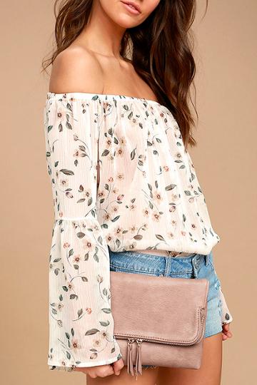 Lulus | Voulez Vous Taupe Clutch | Grey | Vegan Friendly