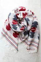 Love Stitch Road Less Traveled Red Print Scarf