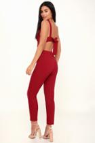 Eureka Wine Red Tie-back Jumpsuit | Lulus