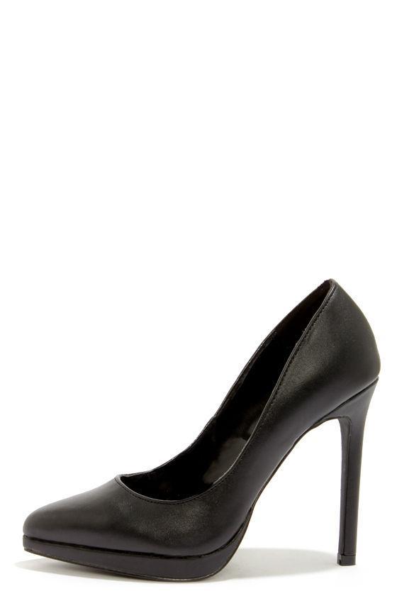 Report Tanzy Black Pointed Platform Heels