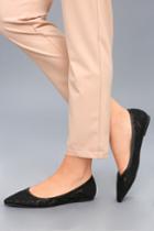 Mackin J | Delancey Black Lace Pointed Flats | Size 10 | Lulus