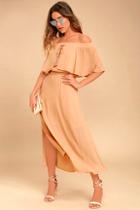 Somedays Lovin' Touch The Sun Nude Off-the-shoulder Midi Dress