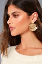 Lulus | Reprise Hammered Gold Earrings