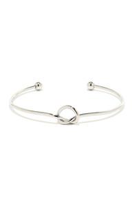 Lulus Let's Tie The Knot Silver Bracelet