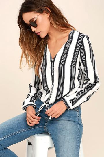 Dress Forum Cole Valley Black And White Striped Top | Lulus