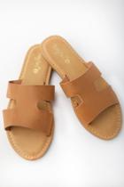 Sunny Feet Kelsie Tan Slide Sandal Heels | Lulus