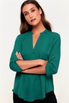 Lush V-sionary Forest Green Top | Lulus