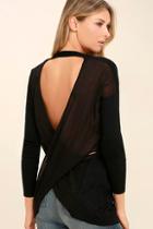 Lunik Reign Over Black Backless Sweater Top