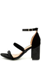 Shoe Republic La Cadee Black Velvet Dress Sandals