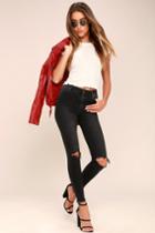 Rollas | Westcoast Staple Washed Black Distressed Skinny Jeans | Size 25 | Lulus