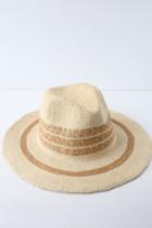 San Diego Hat Co. Wakaya Tan Striped Straw Fedora Hat | Lulus