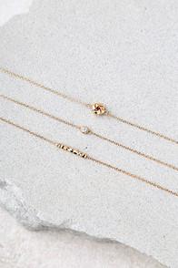 Lulus Teensy Treasures Gold Choker Necklace Set