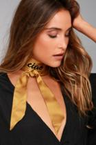 New Friends Colony | Ciao Gold Silk Choker Necklace | 100% Silk | Lulus