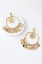 Vesta Gold Coin Hoop Earrings | Lulus