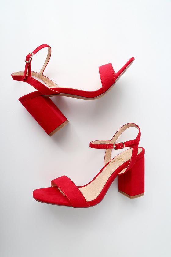 Arya Red Suede High Heel Sandal Heels | Lulus
