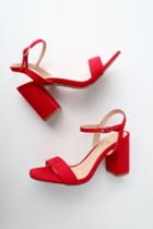 Arya Red Suede High Heel Sandal Heels | Lulus