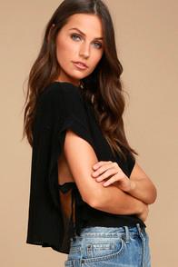 Lulus Daily Grind Black Crop Top