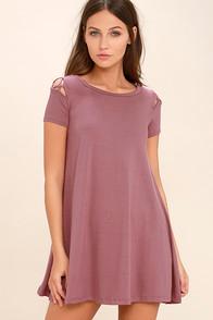 Lulus Take Effect Mauve Swing Dress