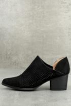 Qupid | Vancouver Black Suede Ankle Booties | Size 6 | Vegan Friendly | Lulus