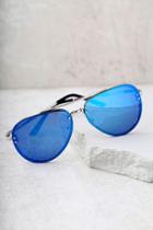 Lulus Style Radar Blue Mirrored Aviator Sunglasses