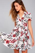 Lulus | Just Fleur You White Floral Print Shirt Dress | Size X-large | 100% Rayon