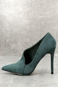 Beast Ellison Green Suede D'orsay Pumps