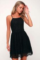 Roman Black Lace Skater Dress | Lulus