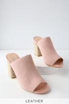 Sbicca Helena Blush Suede Leather Espadrille Mules | Lulus