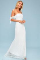 Piper White Lace Off-the-shoulder Maxi Dress | Lulus