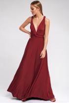 Always Stunning Convertible Burgundy Maxi Dress | Lulus