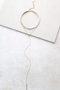 Lulus Country Air Gold And Ivory Choker Necklace Set