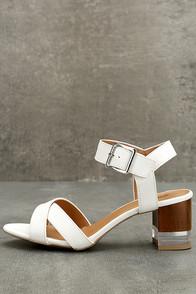 Qupid Blaire White High Heel Sandals