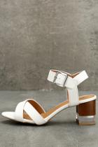 Qupid Blaire White High Heel Sandals