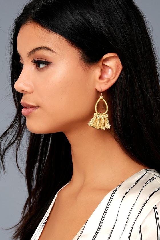 Lulus | Seize The Day Gold Tassel Earrings