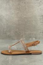 Bamboo Brielle Tan Rhinestone Sandals