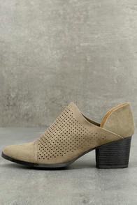 Qupid Vancouver Taupe Suede Ankle Booties
