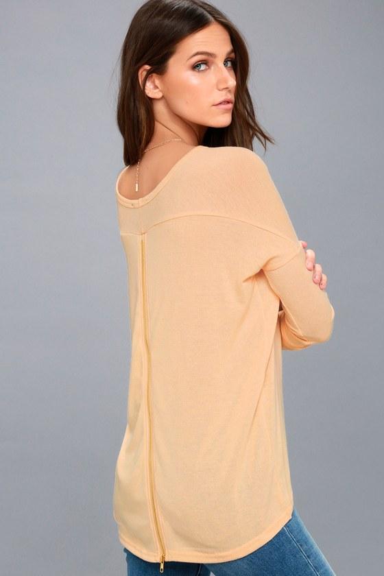 Zip To My Lou Light Beige Sweater Top | Lulus