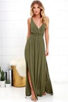 Lost In Paradise Olive Green Maxi Dress | Lulus