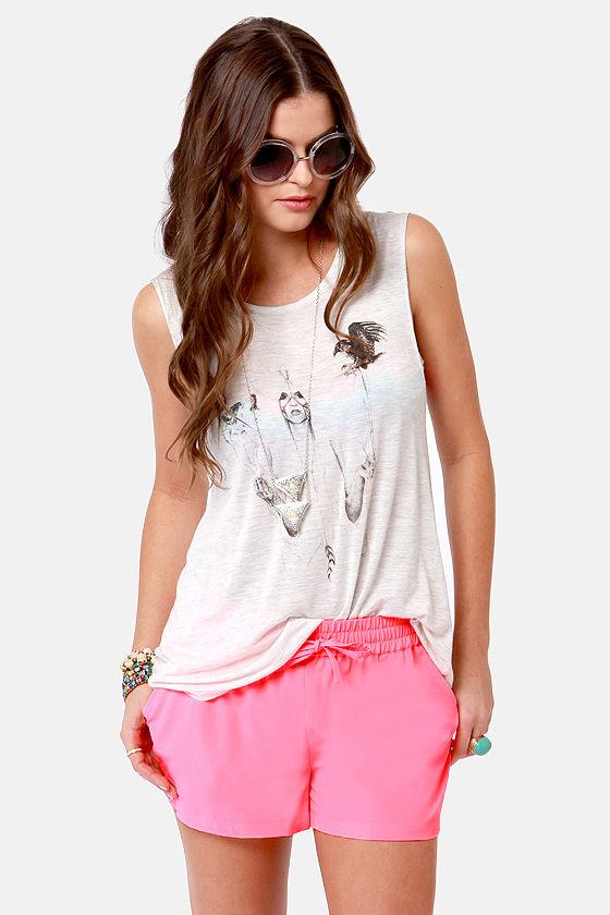 Bb Dakota By Jack Jilliane Neon Pink Shorts