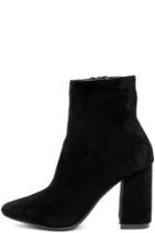 So Me My Generation Black Suede High Heel Mid-calf Boots