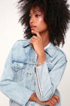 Levi's Ex-boyfriend Zip Sleeve Trucker Light Wash Denim Jacket | Lulus