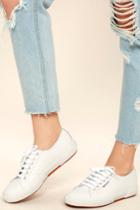 Superga 2750 Fglu White Leather Sneakers | Lulus