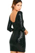 Lulus Delightful Ways Black Sequin Dress