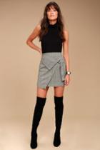 The Fifth Label | City Sounds Grey Plaid Wrap Skirt | Size Small | Lulus